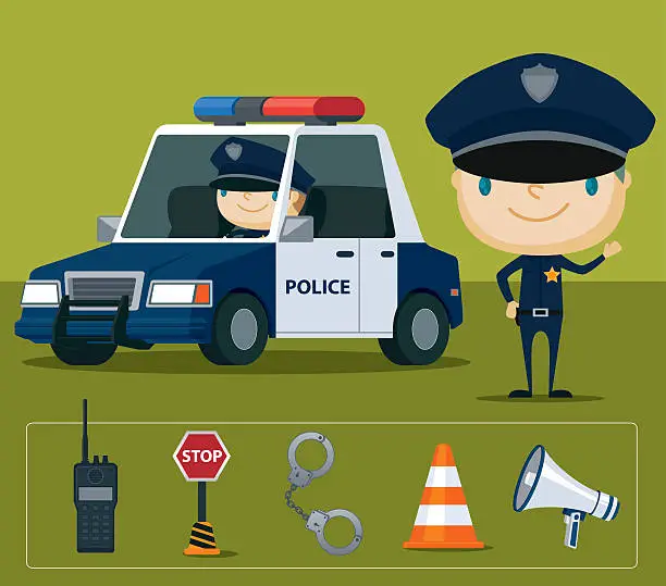 Vector illustration of Police and law enforcement collection