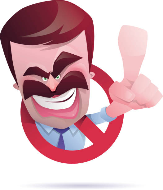 ilustraciones, imágenes clip art, dibujos animados e iconos de stock de angry refuerzo símbolo de aviso - manager rudeness bossy using voice