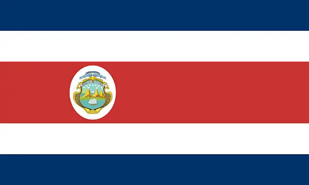 Vector illustration of Flag of Costa Rica