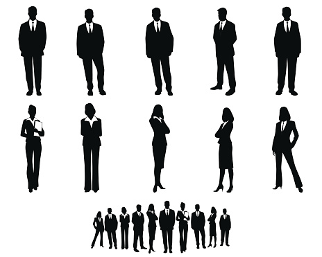 Vector illustration of a white collar workers set