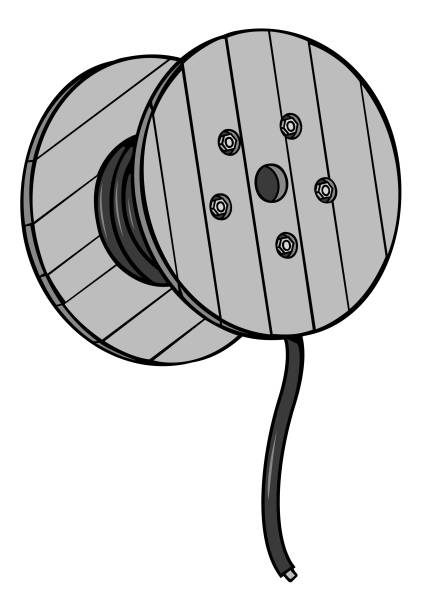 Spool of Wire An illustration of a spool of wire. wooden spool stock illustrations