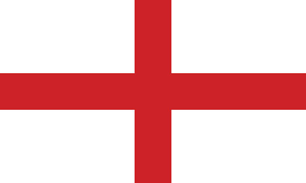 the flag of england with a white background and red cross - england stock illustrations