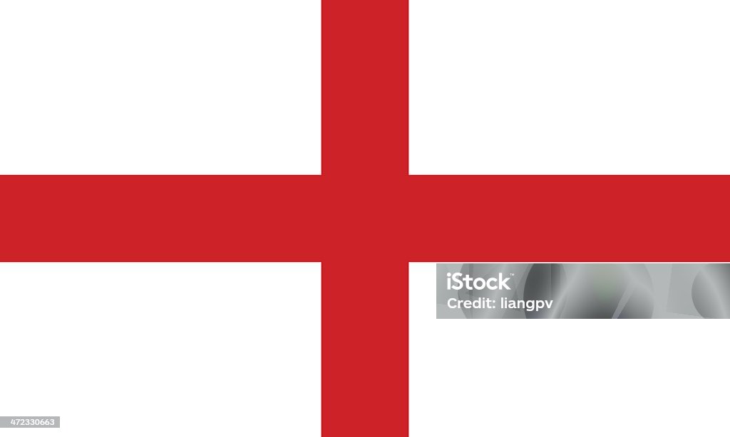 The Flag of England with a white background and red cross Proportion 2:3, Flag of England English Flag stock vector