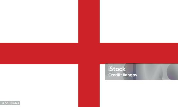 The Flag Of England With A White Background And Red Cross Stock Illustration - Download Image Now