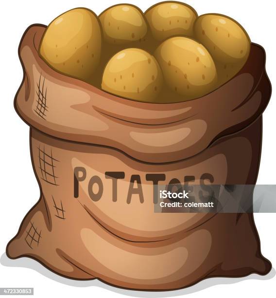 Saco De Batatas - Arte vetorial de stock e mais imagens de Batata Crua - Batata Crua, Saco, Figura para recortar