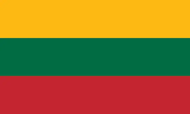 Vector illustration of Flag of Lithuania