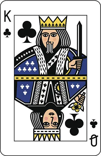 Vector illustration of King and Queen of Clubs Playing Card