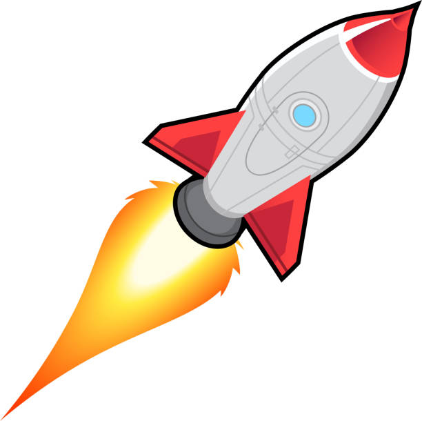 スペースロケット船離陸する - rocket taking off spaceship space点のイラスト素材／クリップアート素材／マンガ素材／アイコン素材