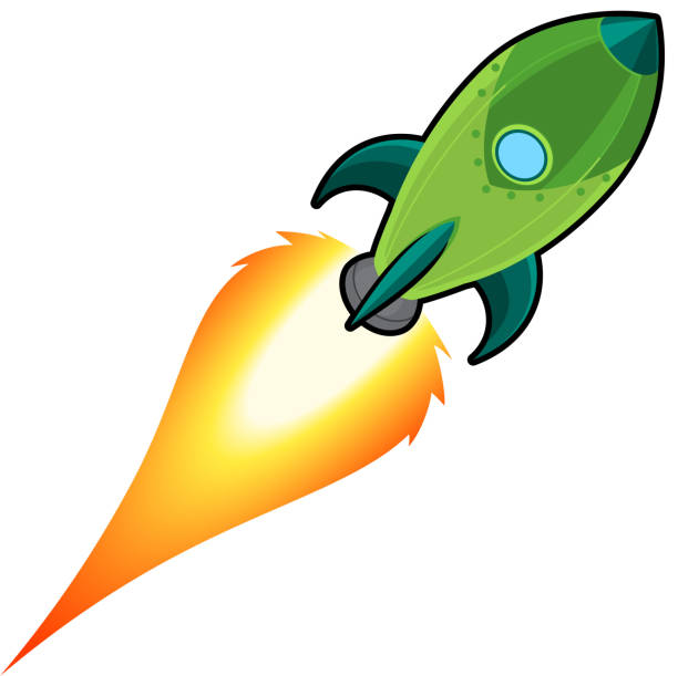 スペースロケット船離陸する 2 - rocket taking off spaceship space点のイラスト素材／クリップアート素材／マンガ素材／アイコン素材