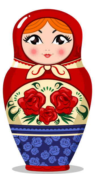 illustrations, cliparts, dessins animés et icônes de matryoshka poupée russe - figurine russian nesting doll russia russian culture