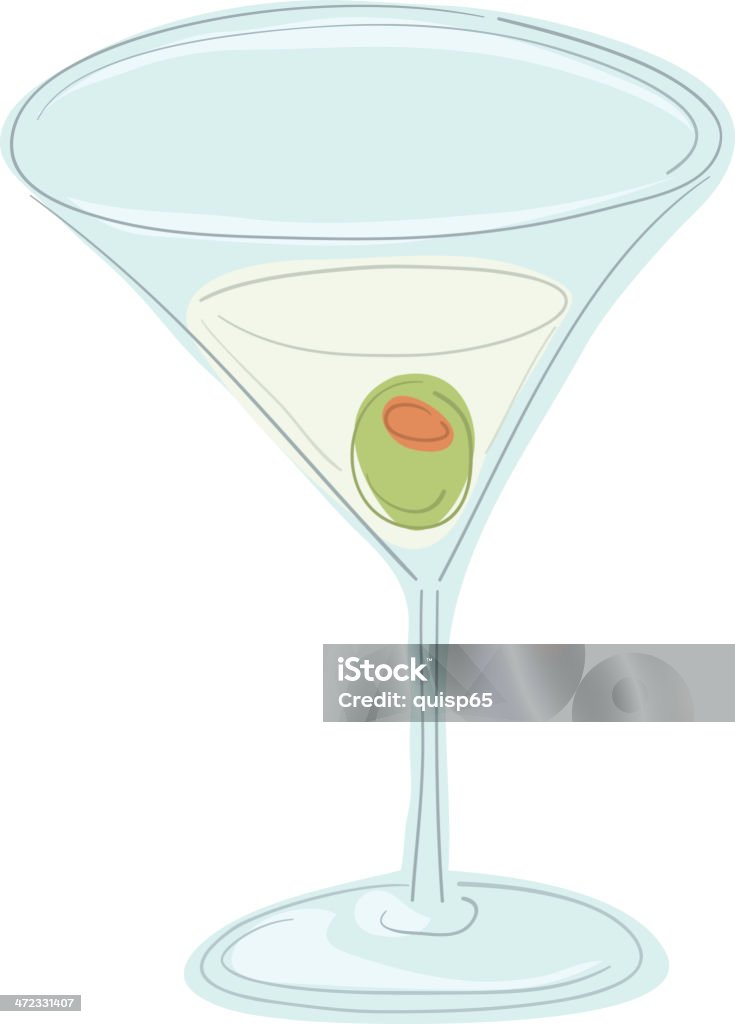 Martini mit Olive - Lizenzfrei Alkoholisches Getränk Vektorgrafik