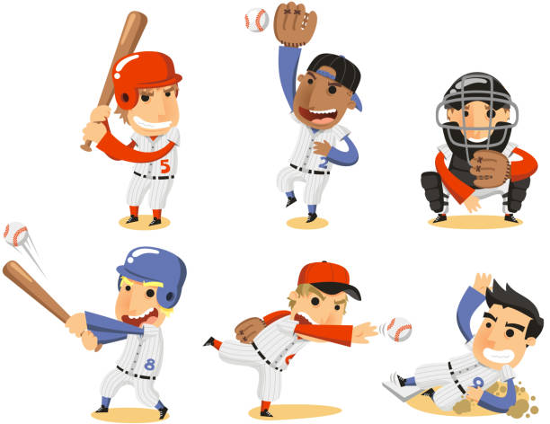 야구 플레이어 설정 - left field stock illustrations