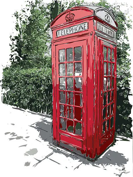 Vector illustration of London phone booth