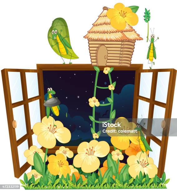 애송이 야생조류 하우스 및 창 0명에 대한 스톡 벡터 아트 및 기타 이미지 - 0명, 곤충, 꽃-식물