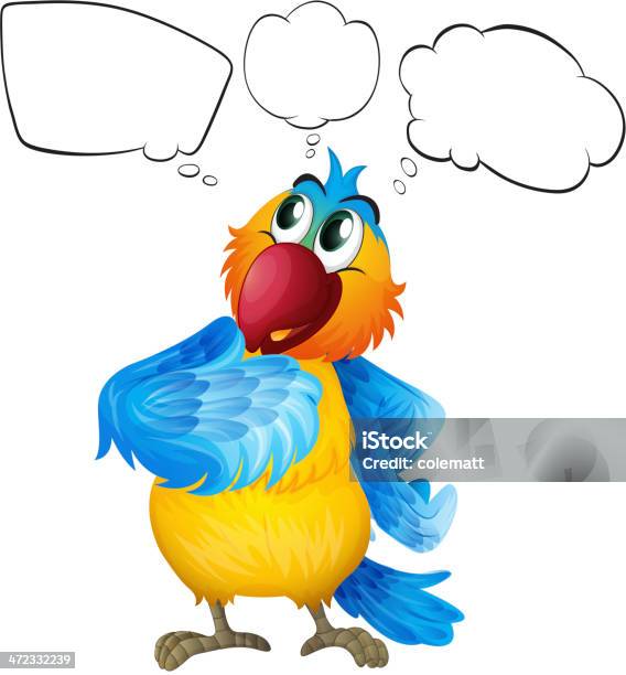 Empty Callouts With A Colorful Bird Stock Illustration - Download Image Now - Animal, Bird, Blank