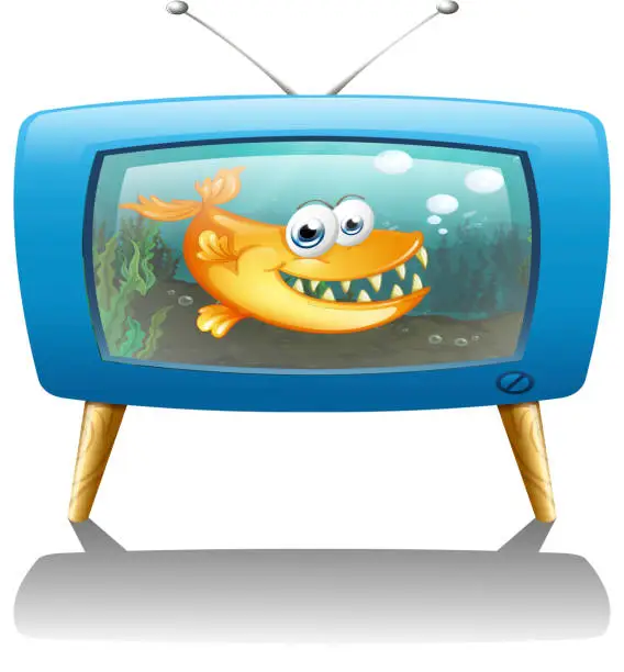 Vector illustration of Television show about fish