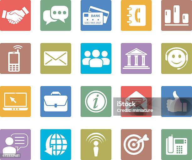 Business And Communication Icons Stock Illustration - Download Image Now - Bar Graph, Antenna - Aerial, Anthropomorphic Smiley Face