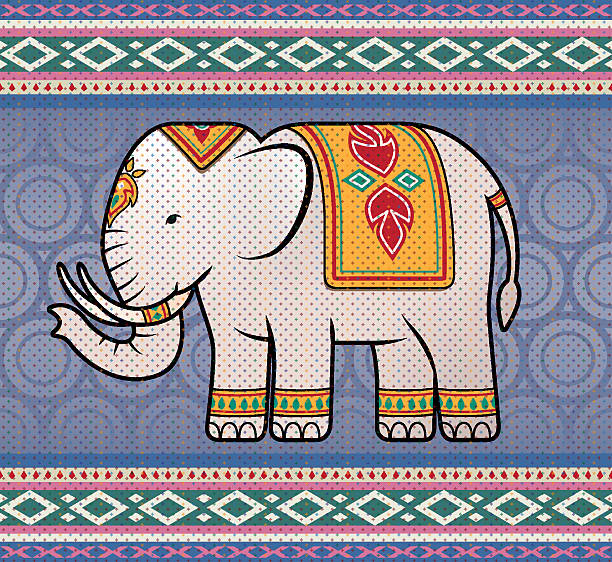 Asian Elephant vector art illustration