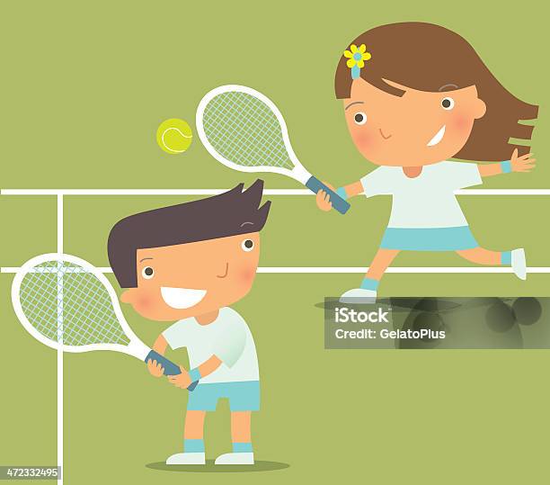 Ilustración de Niño Jugando Al Tenis y más Vectores Libres de Derechos de Adolescente - Adolescente, Chica adolescente, Tenis
