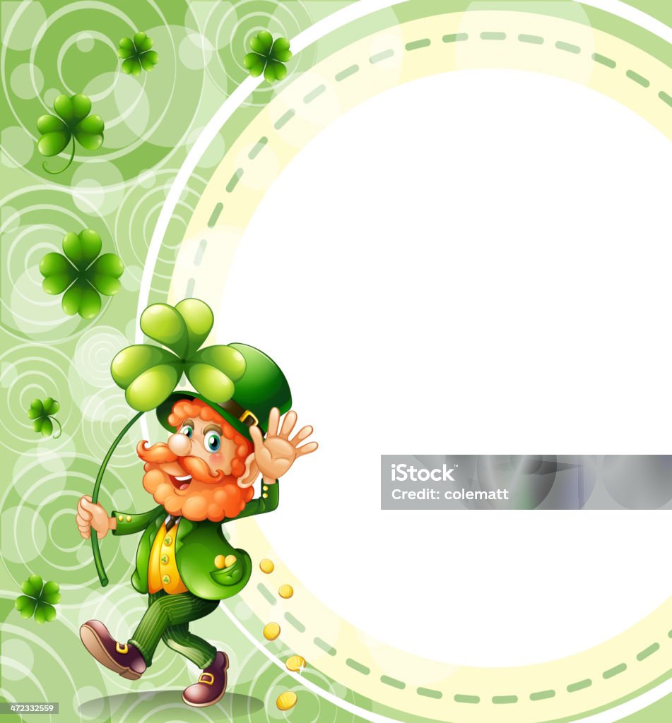 Man holding a plant with coins in his pocket St. Patrick's Day stock vector