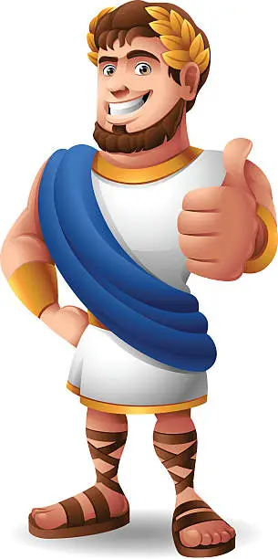 Vector illustration of Roman Emperor: Thumbs Up