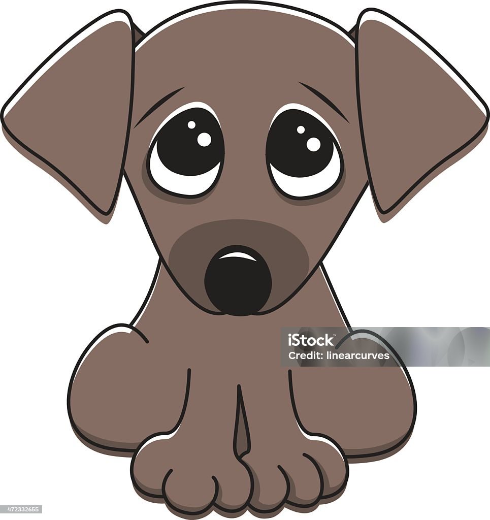 Linda marrón cachorro perro con grandes ojos mendicidad - arte vectorial de Animal libre de derechos