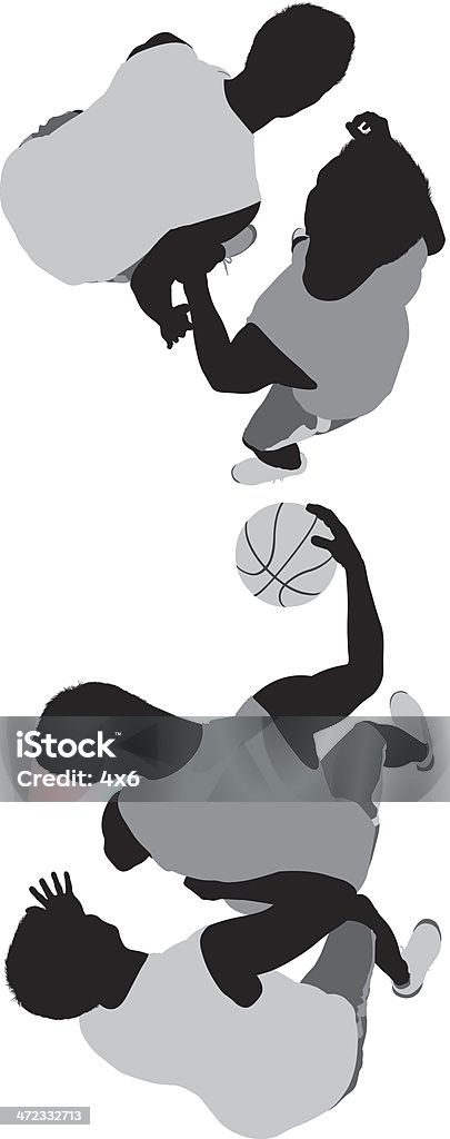 Jogadores de basquete em ação - Vetor de Adulto royalty-free