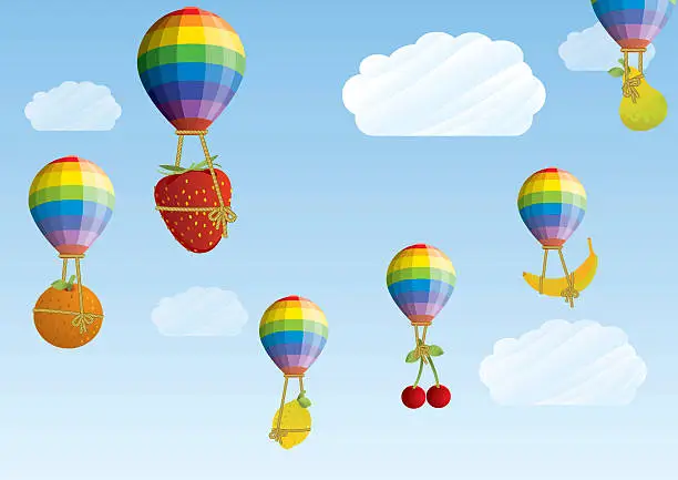 Vector illustration of Balloons with Fruit