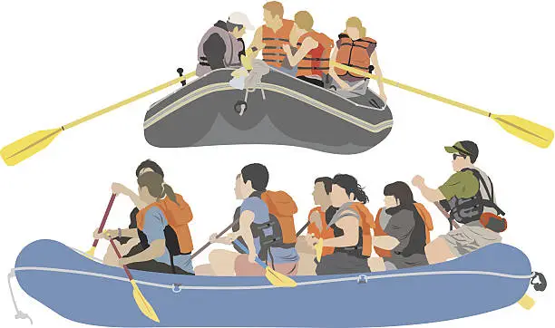 Vector illustration of Rafting trip