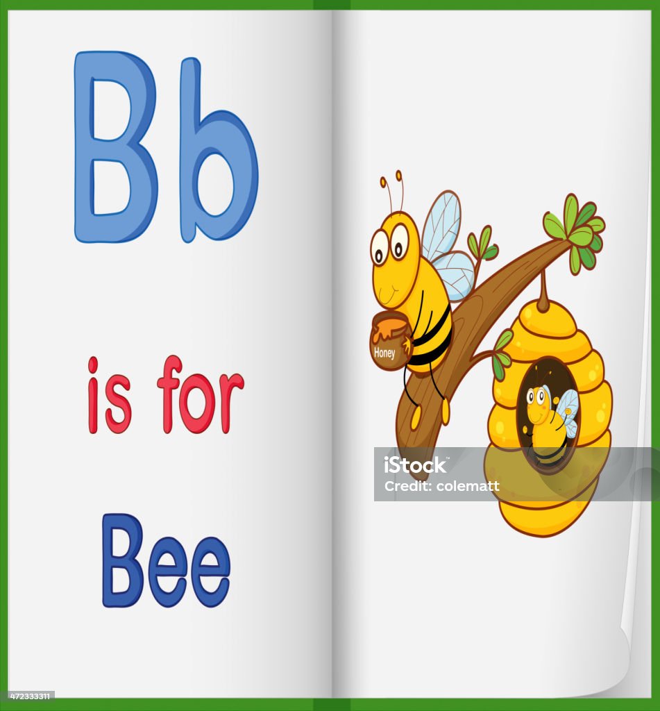 Imagen en un libro de abeja - arte vectorial de Abeja libre de derechos