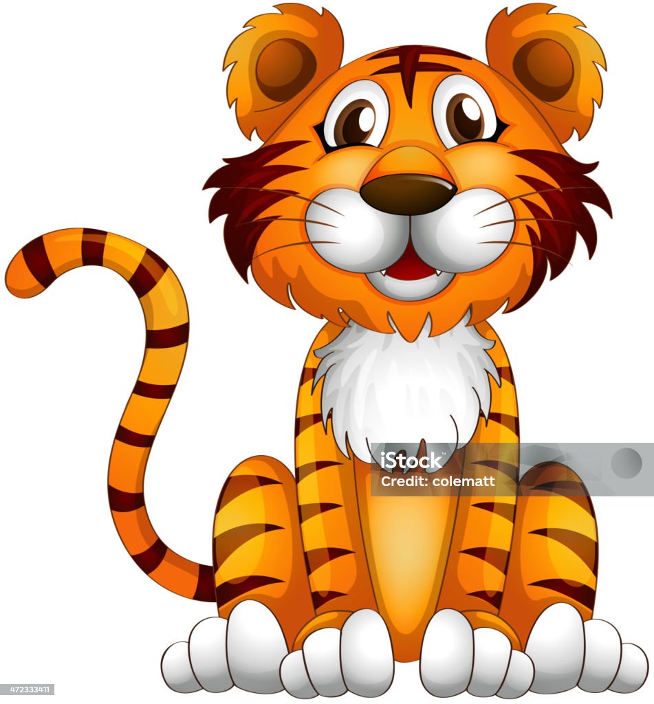Tiger sitting down Tiger sitting down on a white background  Animal stock vector