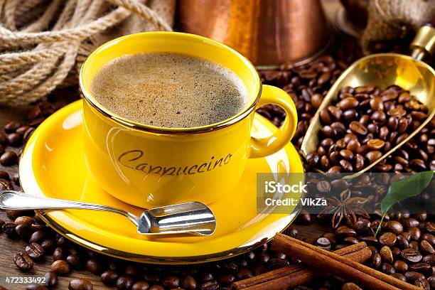 Black Coffee Stock Photo - Download Image Now - 2015, Bag, Cinnamon