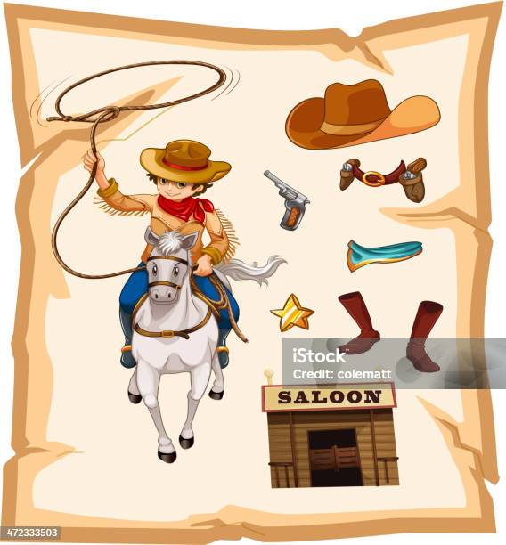 Ilustración de Papel Ilustración De Cowboy Y S Bar y más Vectores Libres de Derechos de Adolescente - Adolescente, Adulto, Alta Sociedad
