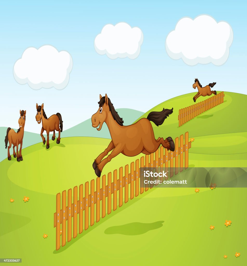 Cztery-konie - Grafika wektorowa royalty-free (Brązowy)