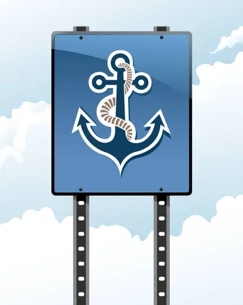 Vector illustration of anchor sign