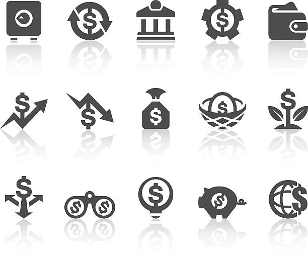 Manage Finances Icons | Simple Black Series vector art illustration