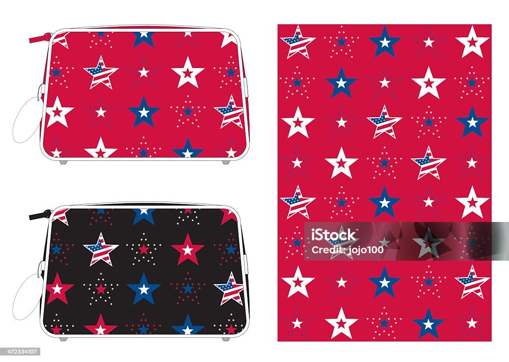USA estrellas y rayas Washbag con diseño de arco iris - arte vectorial de Estuche de maquillaje libre de derechos