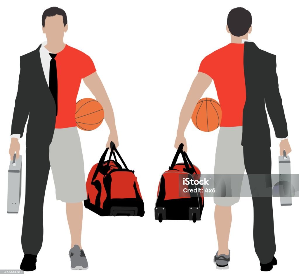 Split osoby: Biznesmen & sportowiec - Grafika wektorowa royalty-free (Codzienne ubranie)