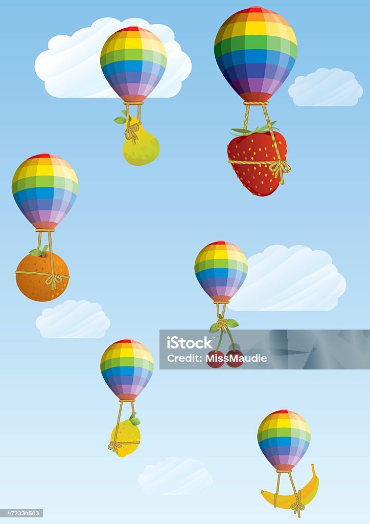 風船、フルーツ - さくらんぼ色のロイヤリティフリーベクトルアート