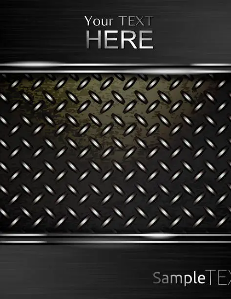 Vector illustration of Metal Background and Glass.