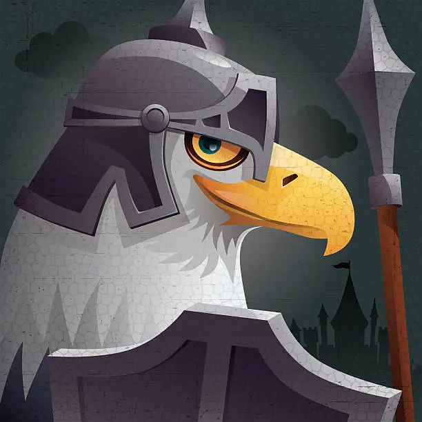 Vector illustration of eagle warrior