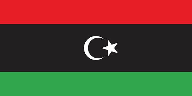Flag of Libya vector art illustration