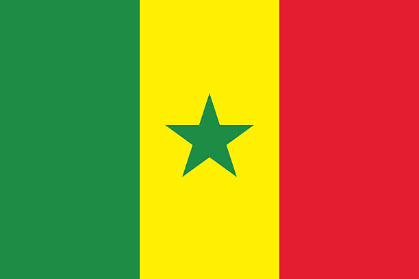Flag of Senegal Proportion 2:3, Flag of Senegal sénégal stock illustrations