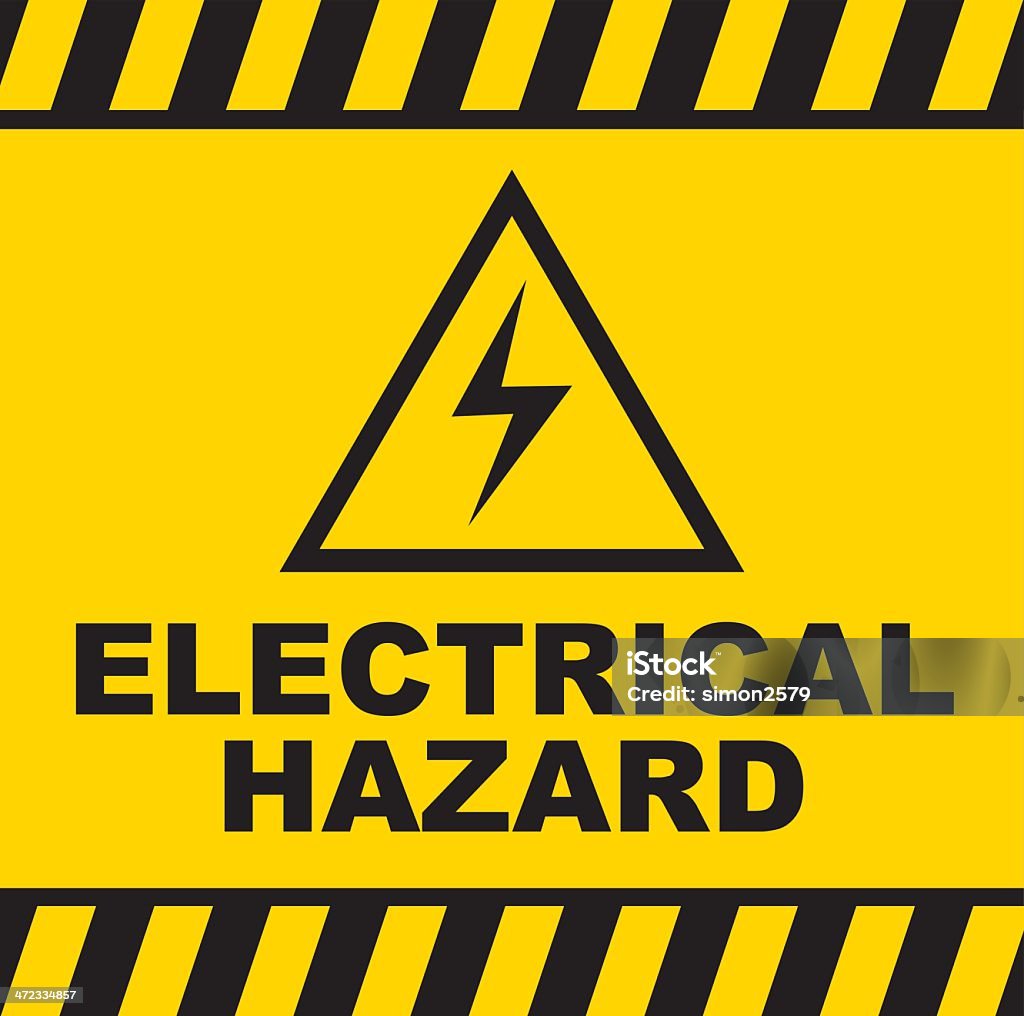 전기 위험 경고 표시 - 로열티 프리 전기-연료 및 전력 생산 벡터 아트