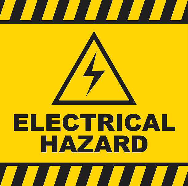 Electrical Hazard warning sign Vector of Electrical Hazard warning sign. EPS ai10. high voltage sign stock illustrations
