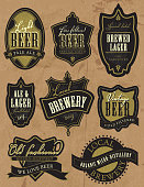 istock Set of old fashioned vintage styled beer labels 472335013