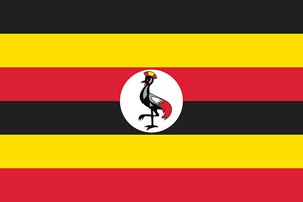 Cartoon design of the flag of Uganda Proportion 2:3, Flag of Uganda uganda stock illustrations
