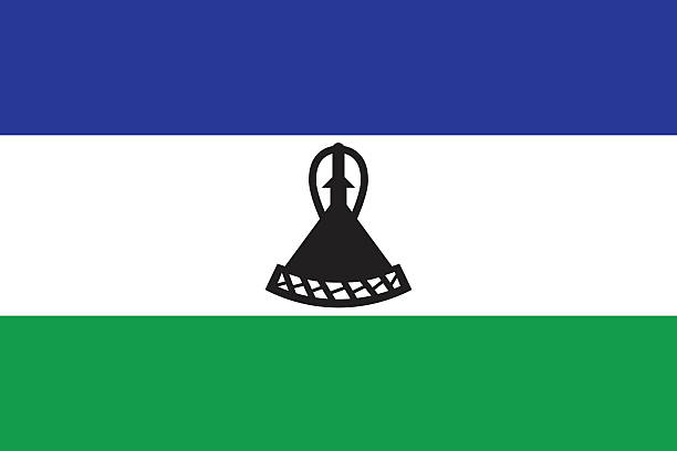 Flag of Lesotho Proportion 2:3, Flag of Lesotho lesotho flag stock illustrations