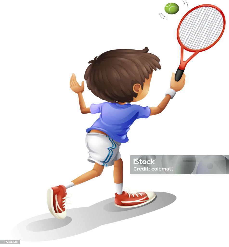 お子様用テニス - くるくる回るのロイヤリティフリーベクトルアート