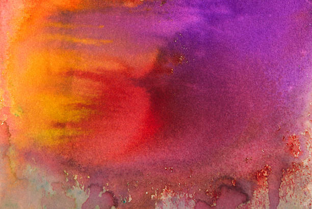 istock Paint drips of bright watercolors on paper 472335870
